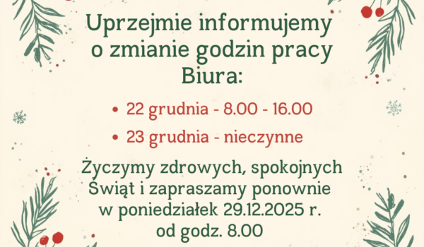 Zmiana godzin pracy Biura Oddziału Okręgowego w Łodzi SKwP