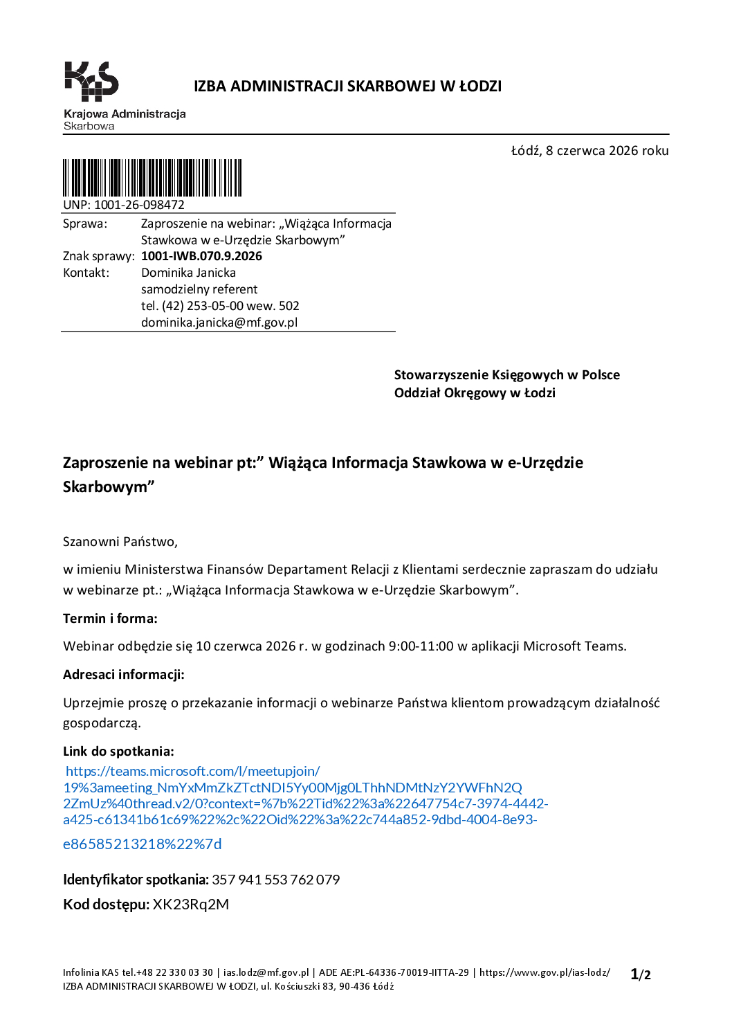 Zaproszenie na webinar